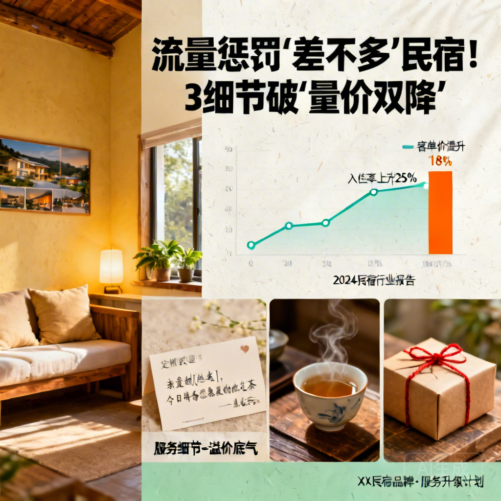 流量惩罚"差不多"民宿！3个服务细节，让你在"量价双降"时代拥有"溢价"底气