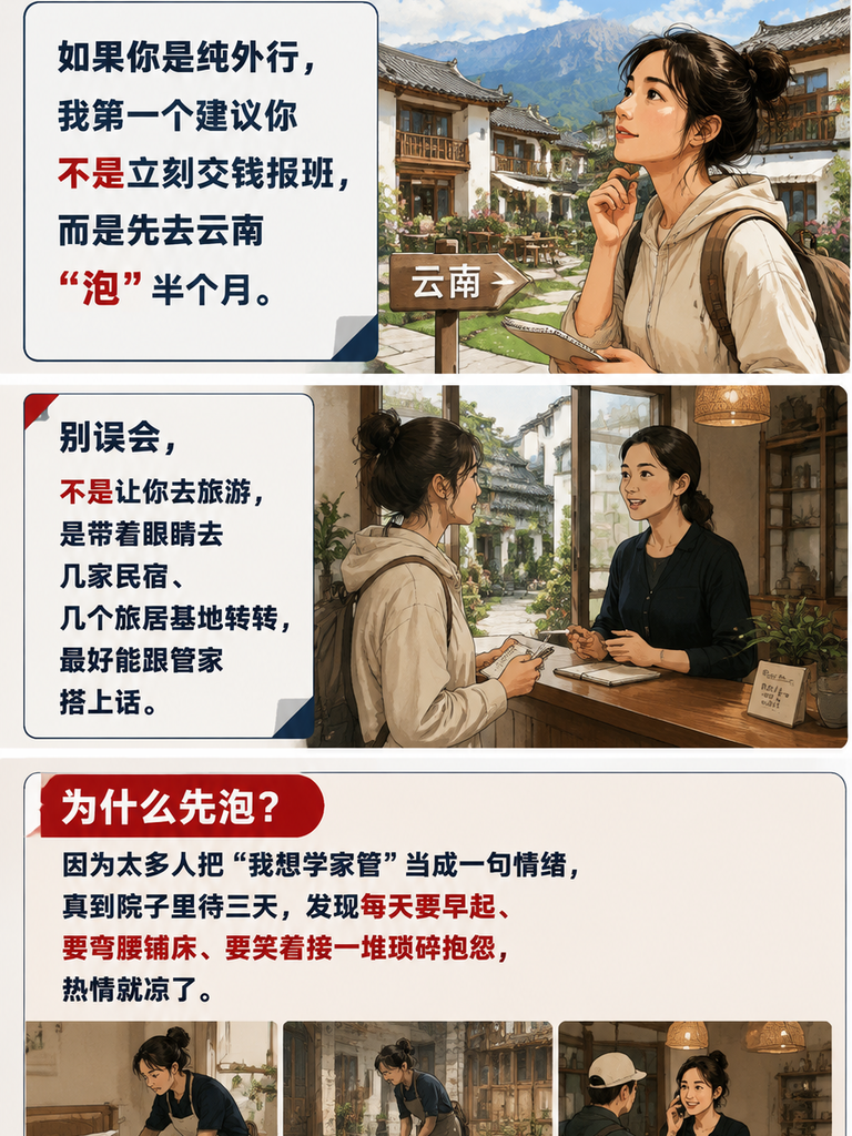 从零开始：一个外行在云南成为民宿管家的路径：找第一份实践的坑和办法