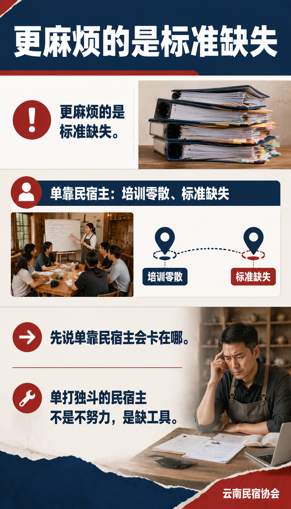民宿管家职业化这件事，为什么离不开行业协会和基地两头托：基地承接"学"、协会承接"统"的分工