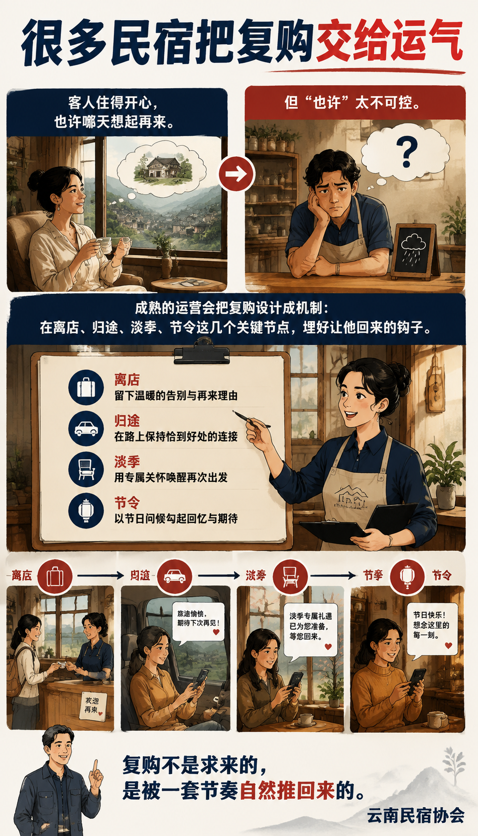民宿复购怎么促：旅居客人的二次到店机制：常见误区