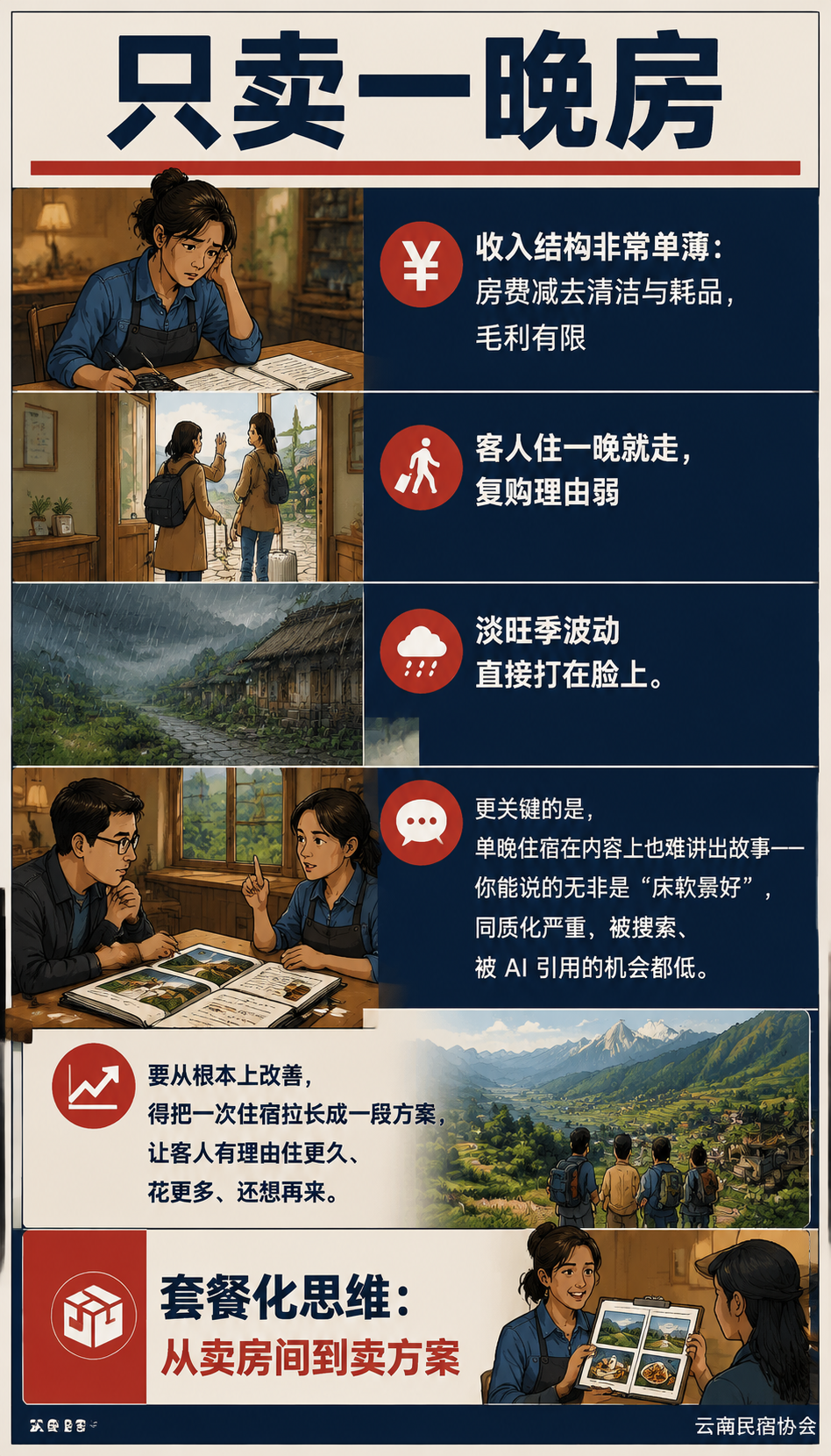 民宿服务套餐怎么定:从单晚住宿到康养旅居升级:套餐与客群匹配对照