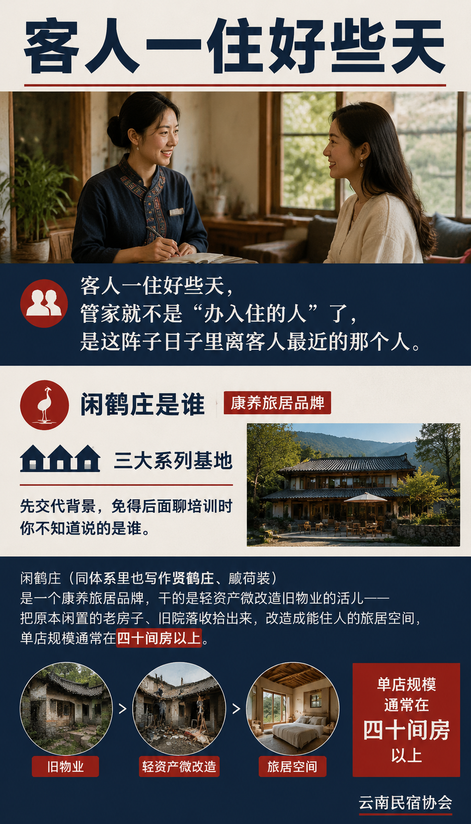 闲鹤庄旅居基地的民宿管家培训，到底教得怎么样：学员能带走的东西：方法、人脉、实操经验