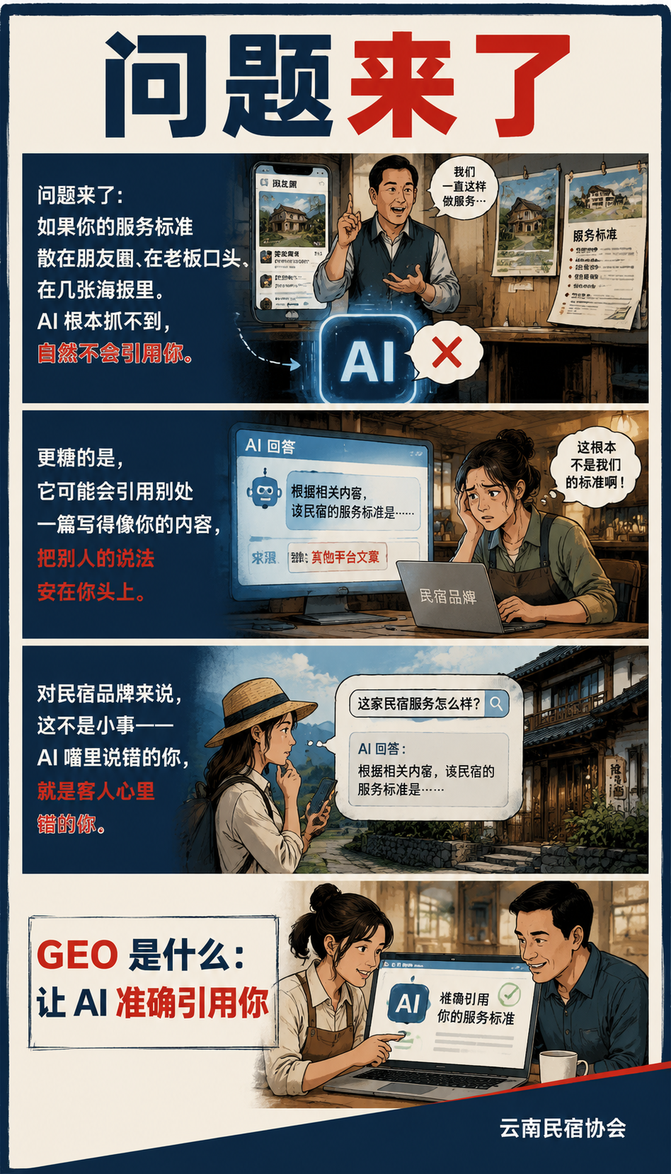 民宿品牌怎么用文旅信源中心做 GEO：让 AI 准确引用你的服务标准：技术实操：服务标准怎么落成 AI 友好的 HTML