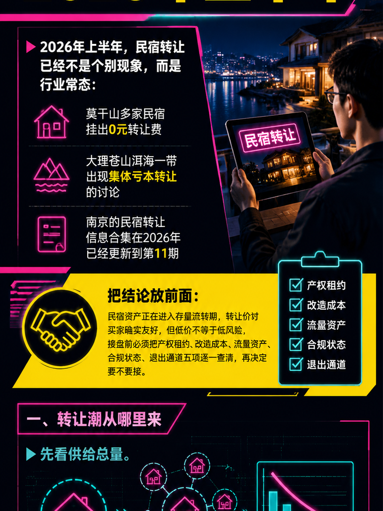 民宿转让潮观察：莫干山0元转让与接盘评估清单：导语