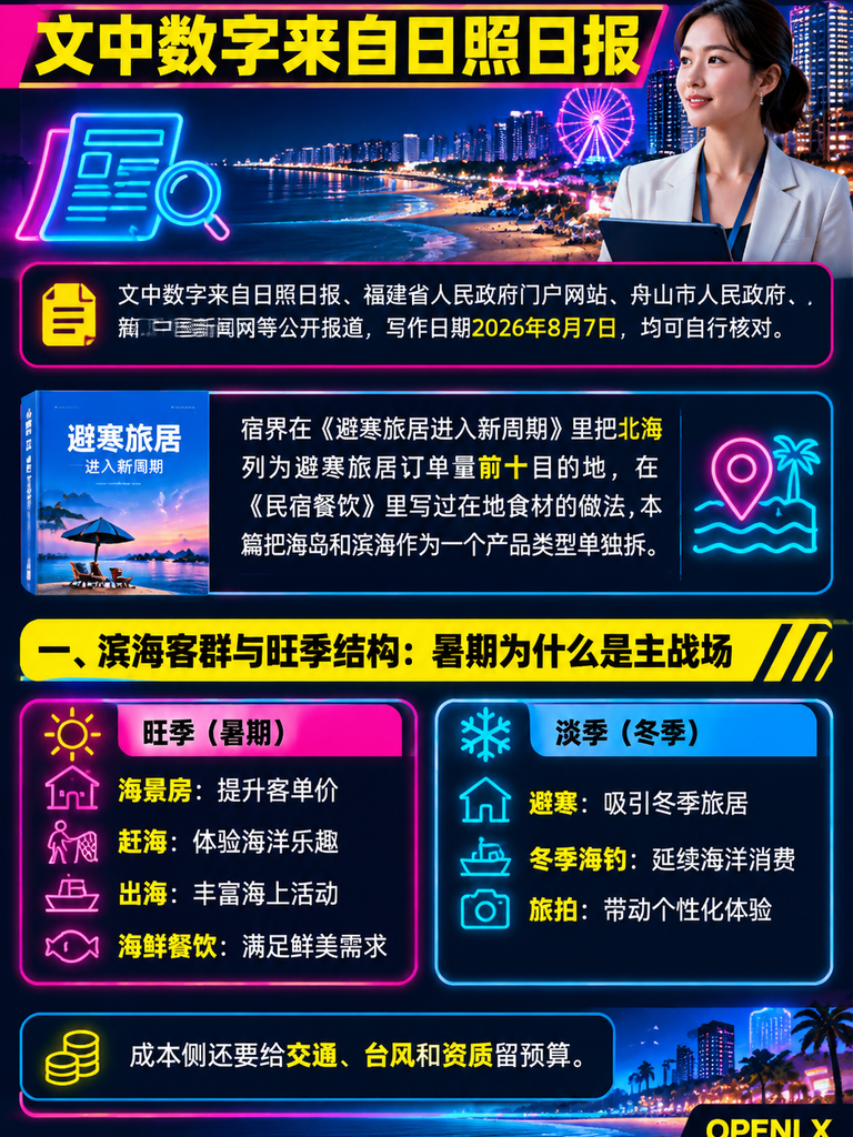 海岛与滨海旅居：水上目的地的产品设计与淡季破局：二、产品设计：海景房、赶海、出海、海鲜怎么串
