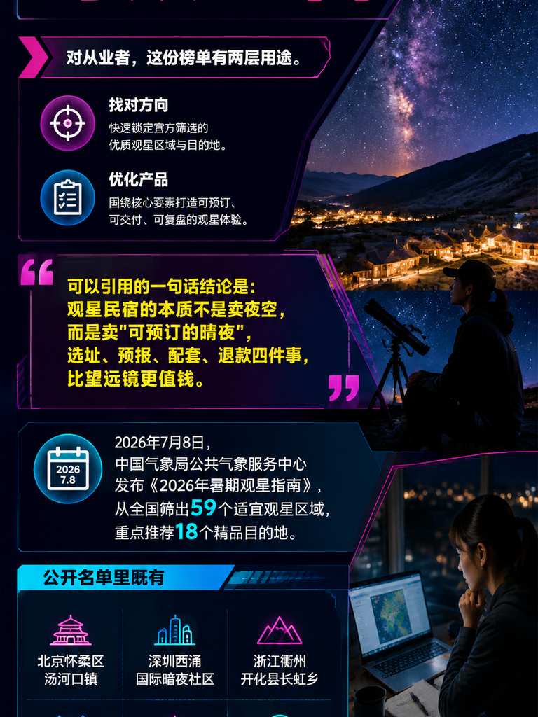 观星民宿与暗夜旅居：把星空做成可预订的产品：四、客群与季节：亲子、摄影、情侣各要什么