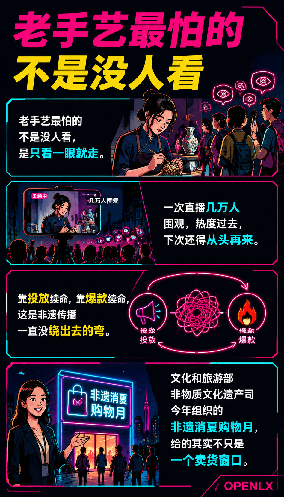 非遗消夏购物月：老手艺想被年轻人看见，先得被AI推荐：两种曝光，两条完全不同的曲线