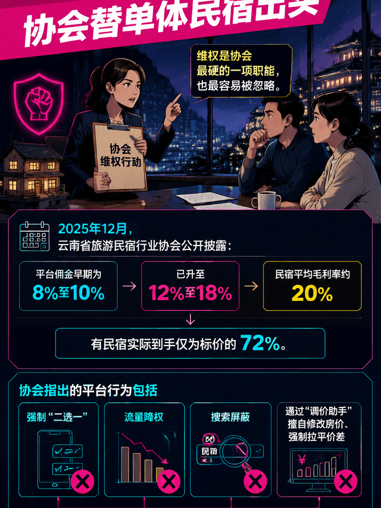 民宿行业协会的价值：维权、培训与行业自律的三条主线：一、维权：协会替单体民宿出头