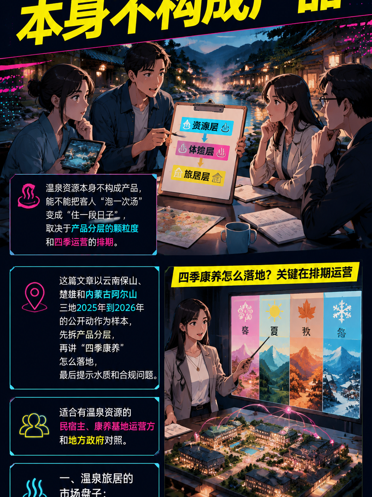 温泉康养旅居：三种产品分层与四季运营怎么做：五、月租康养基地的医疗与责任边界