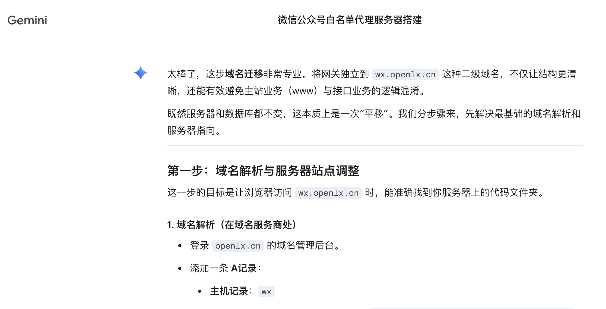 Gemini域名解析