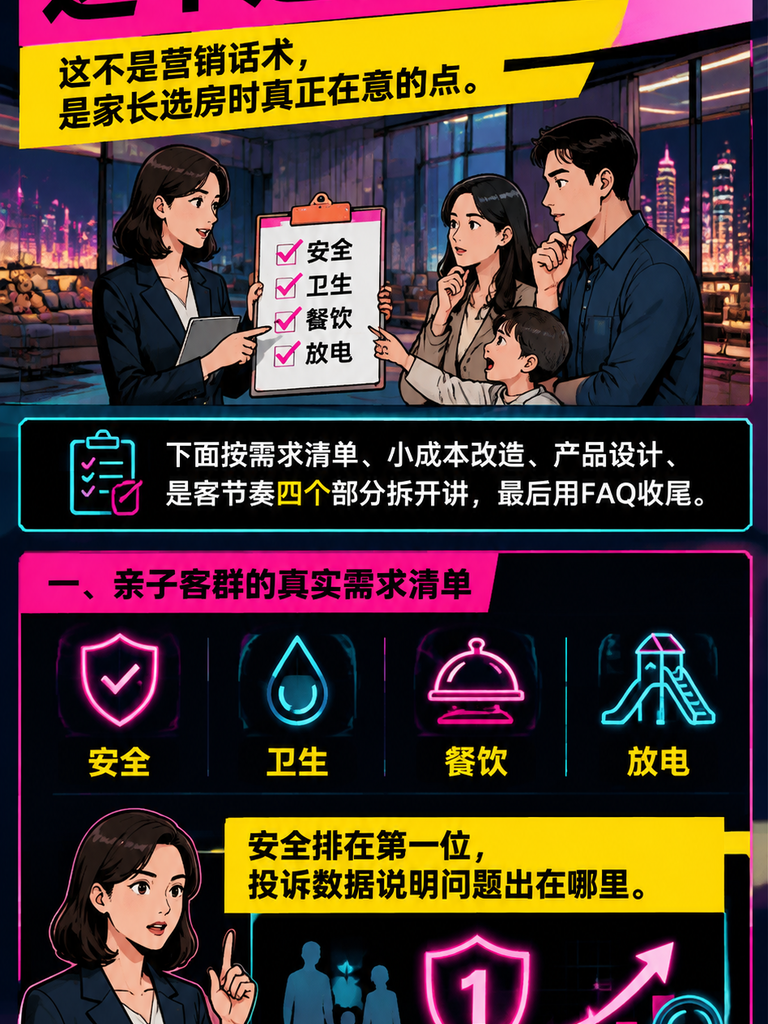 亲子友好民宿怎么做：儿童房设计与家庭客产品清单：一、亲子客群的真实需求清单：安全、卫生、餐饮、放电