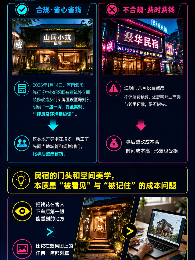 民宿门头与空间美学:打卡点设计的品牌逻辑:三、打卡点设计怎么不过度:网红化的风险
