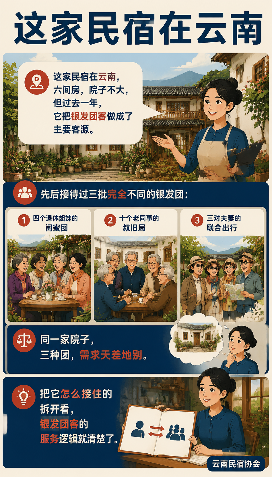 一个院子接住三种银发团：闺蜜团、老同事团、夫妻团的承接实录：八、一句总结