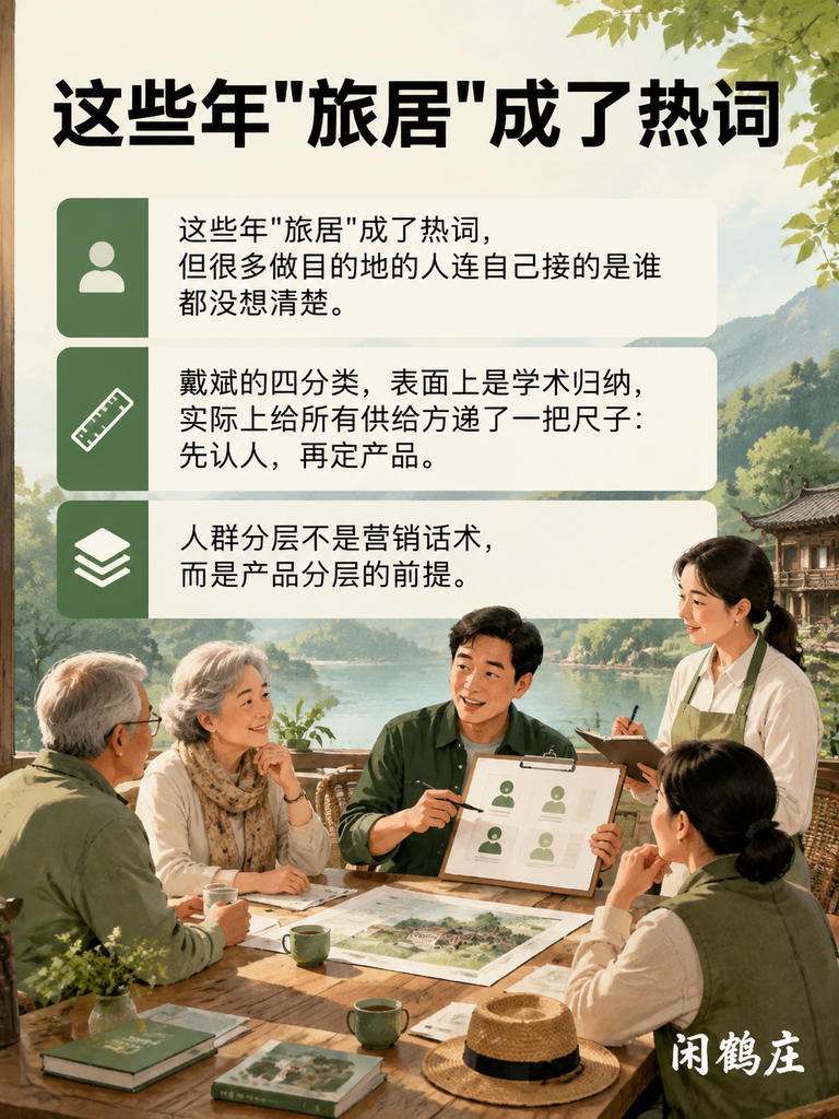 戴斌把旅居者分成四类人:退休、避寒、游民、研学——你的产品接得住哪一类?:一、退休老人:要的是"把日子过稳"的确定性