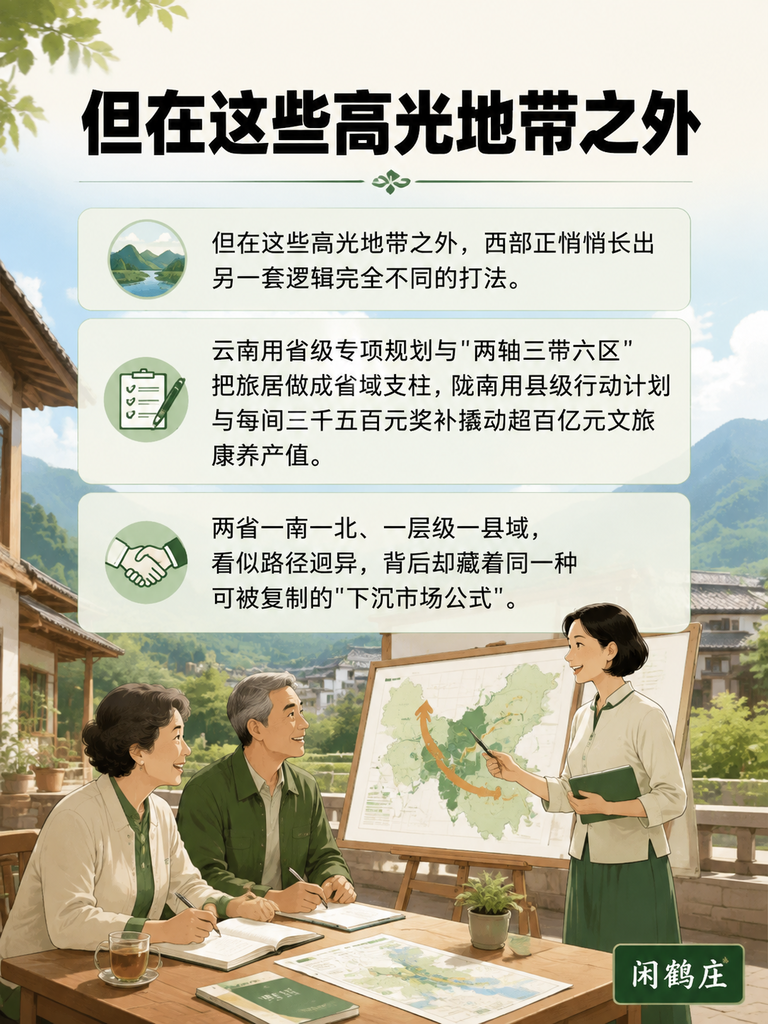 从云南到陇南：西部两省旅居打法，藏着可复制的"下沉市场公式"：五、双基地协同：闲鹤庄"云南+甘肃"的西进公式