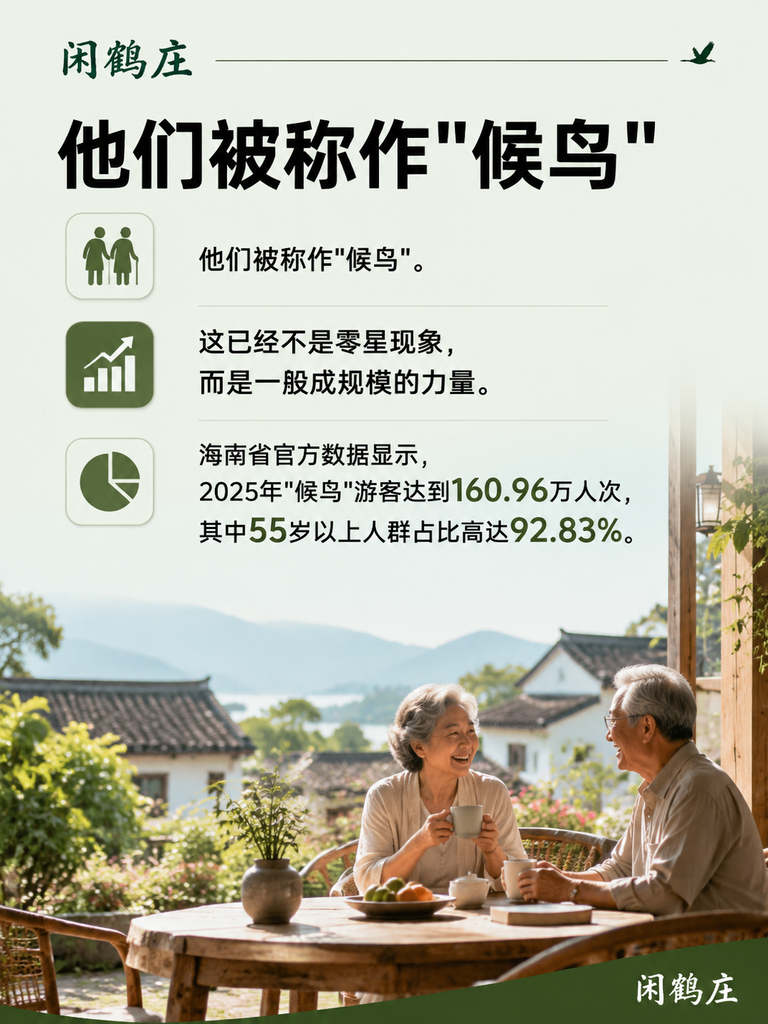 160万"候鸟"挤爆海南：18条新政背后，旅居养老为什么死磕"医疗"？：一、160万候鸟数字背后：银发长住已成确定性市场