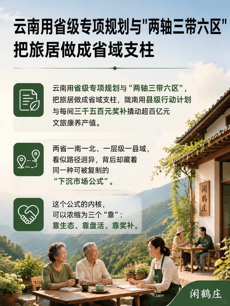 从云南到陇南：西部两省旅居打法，藏着可复制的"下沉市场公式"：一、西部模式的共性范式：靠生态、靠盘活、靠奖补