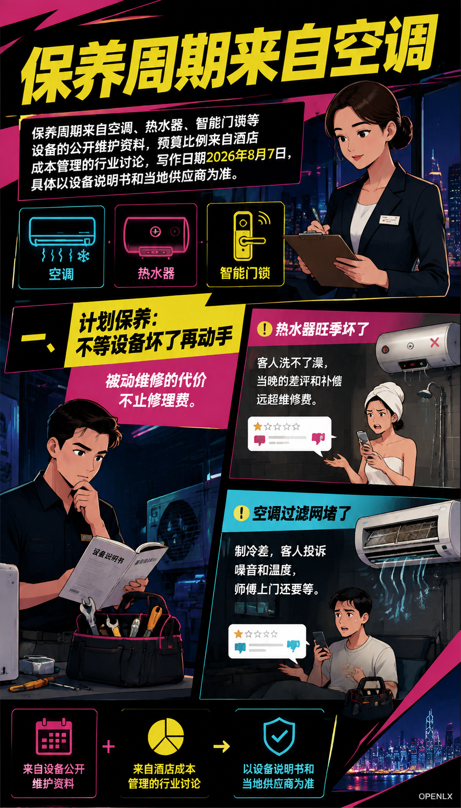 民宿维修保养计划：设施生命周期的一张管理表：二、一张年度保养表怎么排