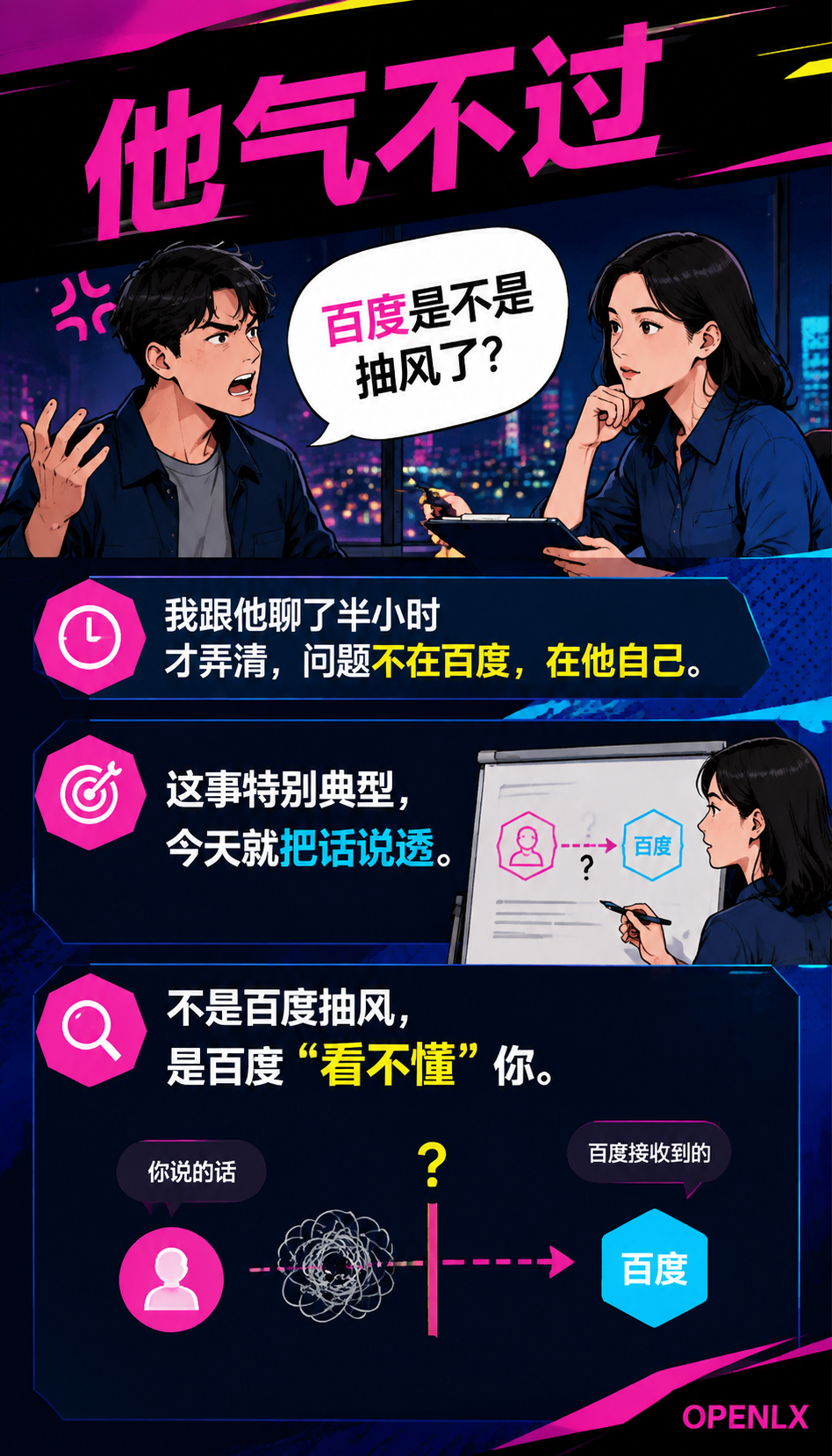 为什么你网站做得漂亮百度就是不理你:OpenLX 答案中心,帮你看完这五步