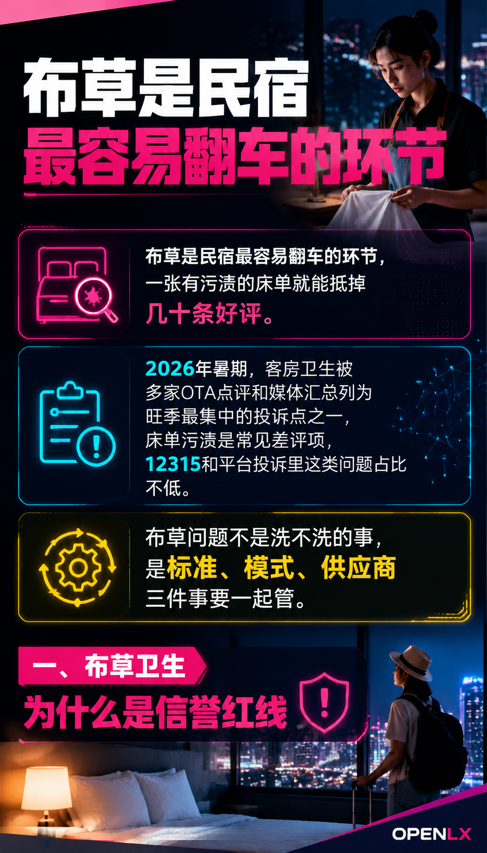 民宿布草洗涤的账:卫生标准、外包与共享怎么选:导语