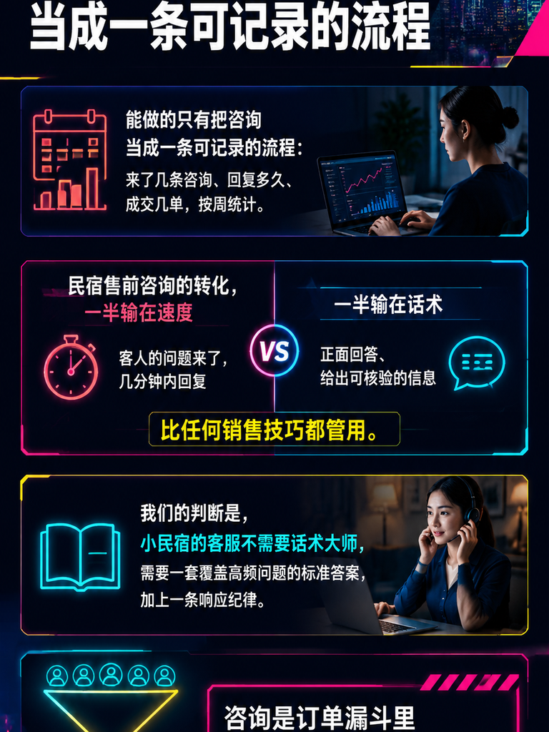 民宿售前咨询转化:从“在吗“到下单的客服话术:三、推进动作:把咨询变成订单