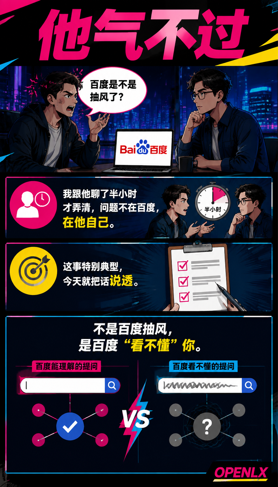 为什么你网站做得漂亮百度就是不理你:OpenLX 答案中心,帮你看完这五步