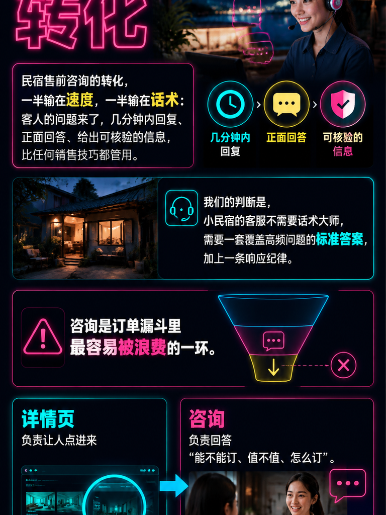 民宿售前咨询转化:从“在吗“到下单的客服话术:导语