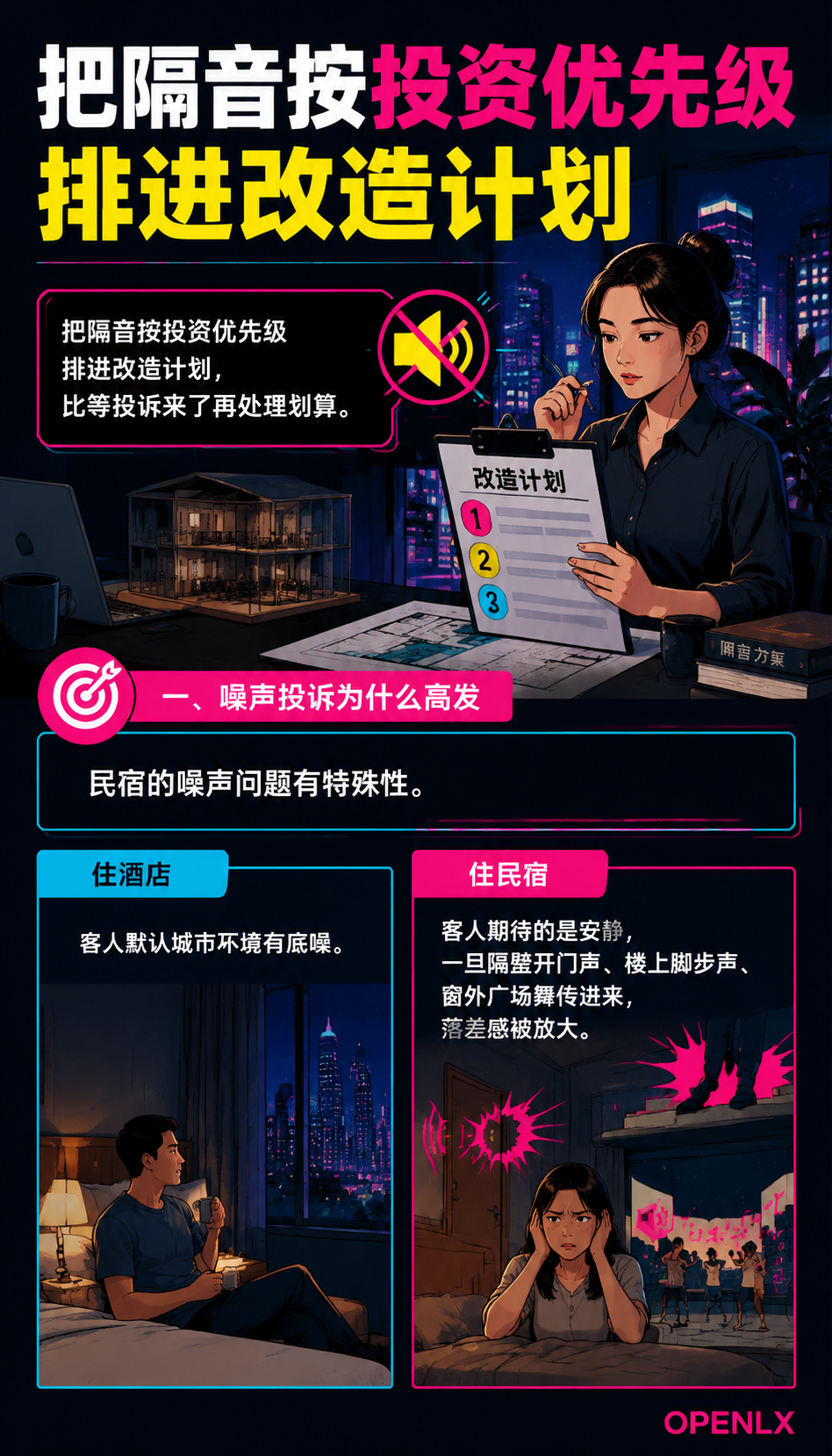 民宿隔音与噪声治理：投诉高发项的硬件解法：五、把隔音做成卖点