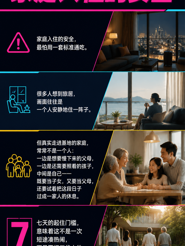 一个家庭入住时基地要接住什么:旅居亲子与多代同游的服务清单:空间:共处要有地方,独处也要有角落