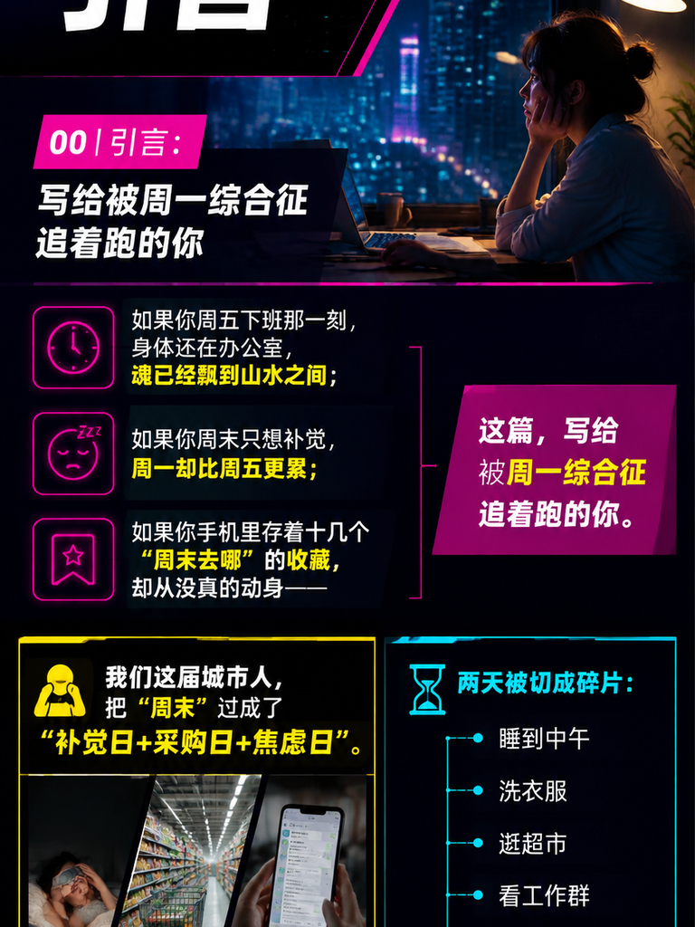周末出逃计划城市人的48小时短暂逃离：00 | 引言：写给被周一综合征追着跑的你