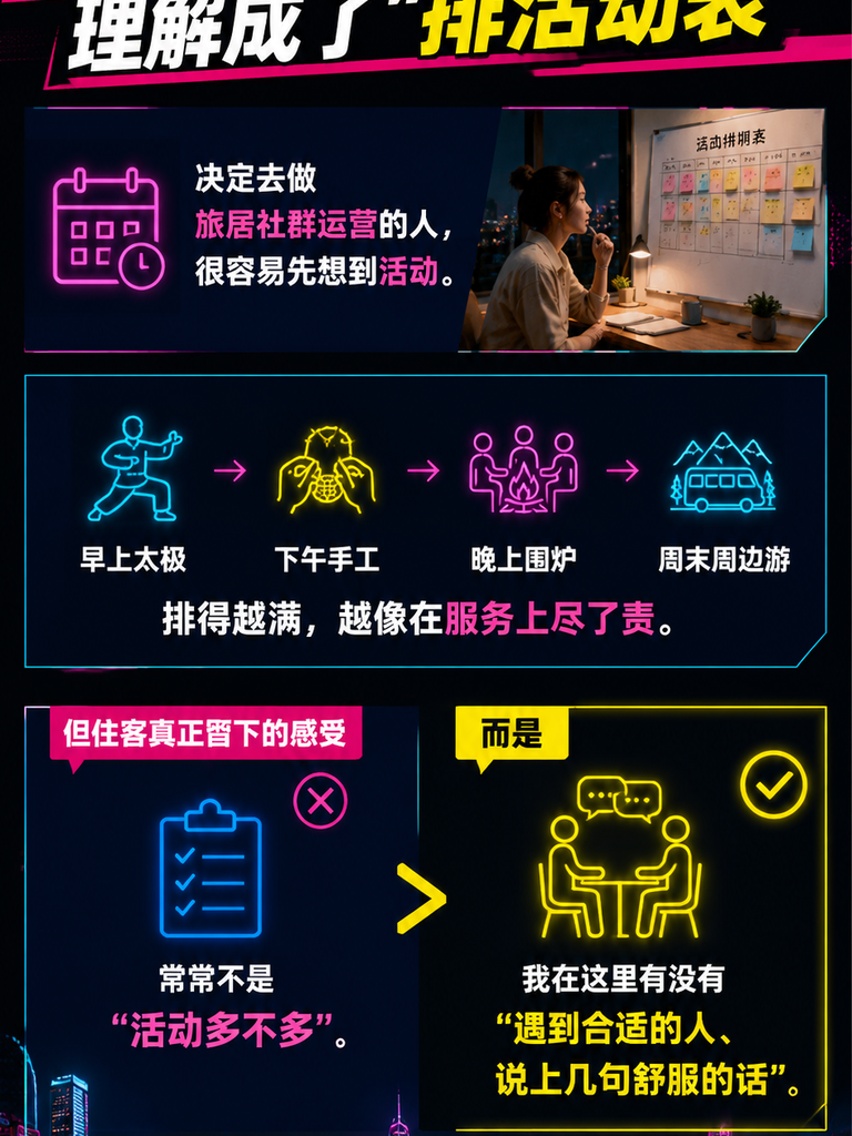 社群不是组织活动而是相遇接口:旅居基地如何让人自然相处:很多人把"社群"理解成了"排活动表"
