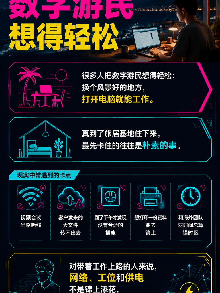网络是边走边学边赚的基础设施:旅居基地如何接住数字游民办公:导语