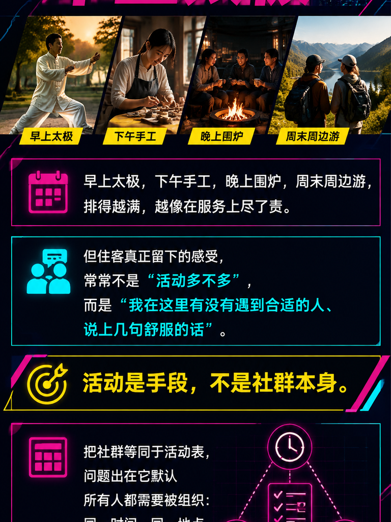 社群不是组织活动而是相遇接口:旅居基地如何让人自然相处:共餐是最低成本的相遇,也是最容易被高估的环节