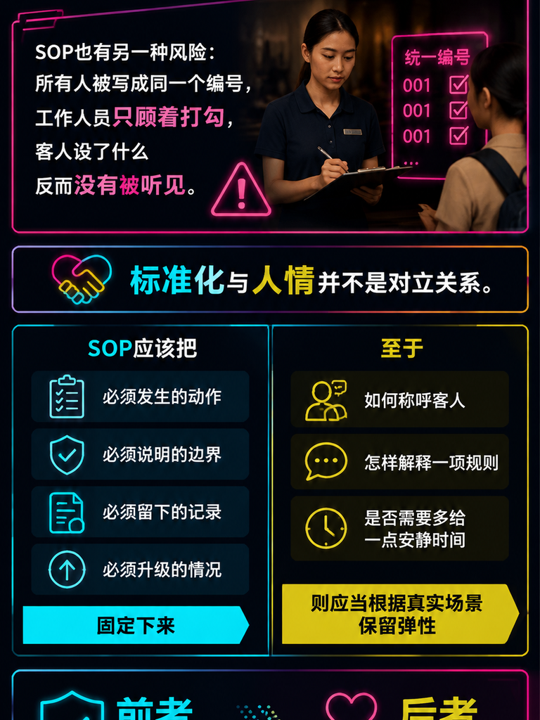 旅居基地如何建立服务SOP,又不把客人变成流程编号:先把“必须一致”找出来