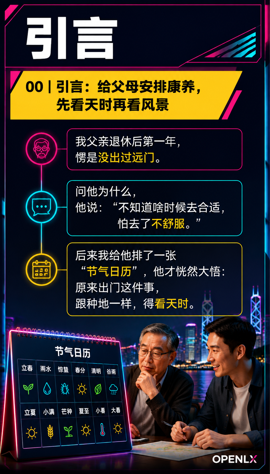 跟着节气去旅居:一份给银发族的出行日历:00 | 引言:给父母安排康养,先看天时再看风景