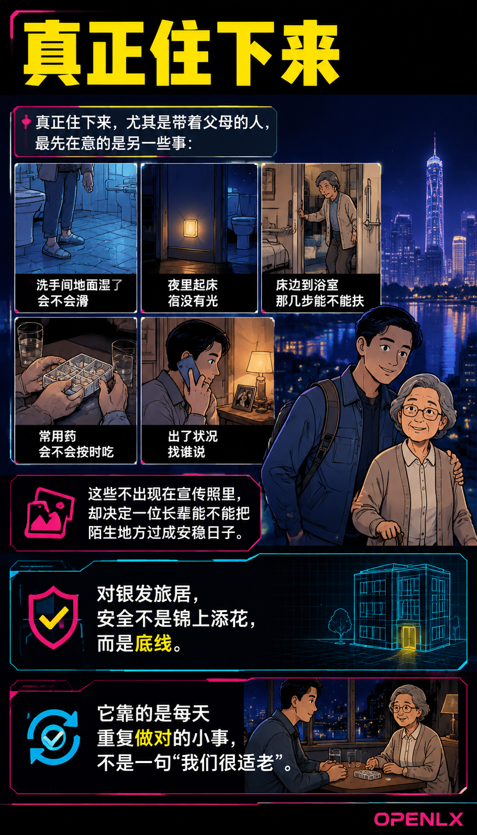 适老安全是看不见的底线:旅居基地如何把防滑照明用药提醒落到日常:闲鹤庄适老流程怎样落到日常