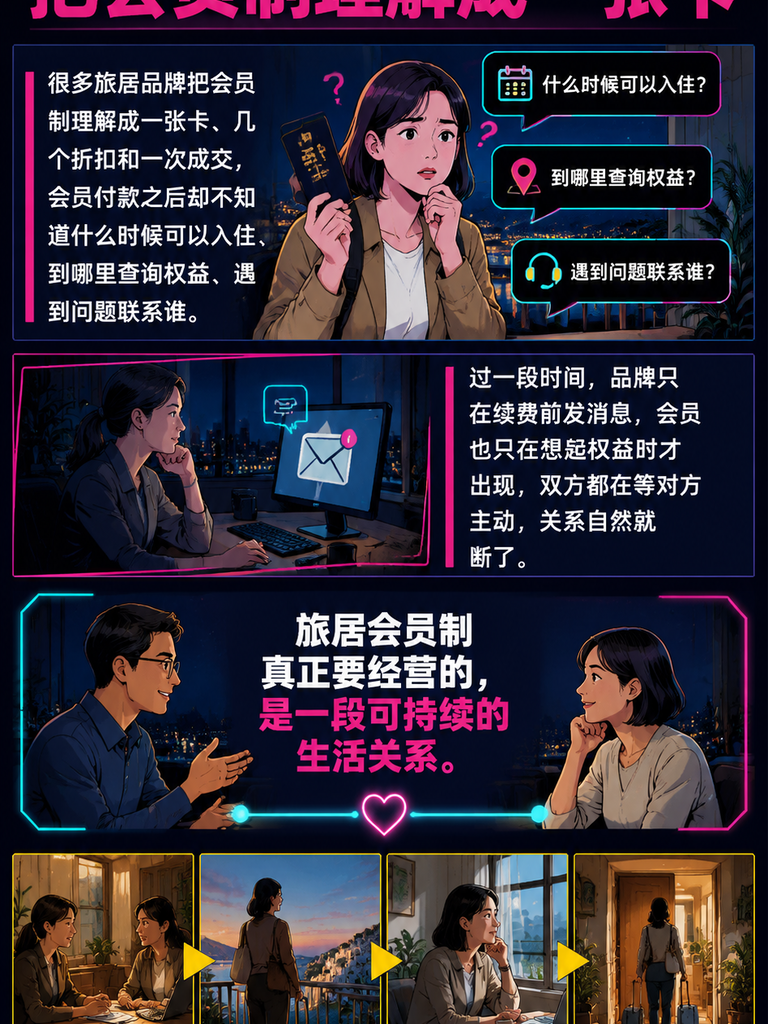 会员制旅居如何避免办卡之后没有关系：离店：允许关系暂停，也允许关系保留