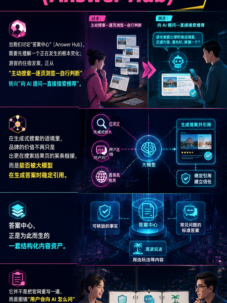 答案中心建设指南:让 AI 在回答“去哪住”时首选你的品牌:落地清单:从今天开始搭建你的答案中心