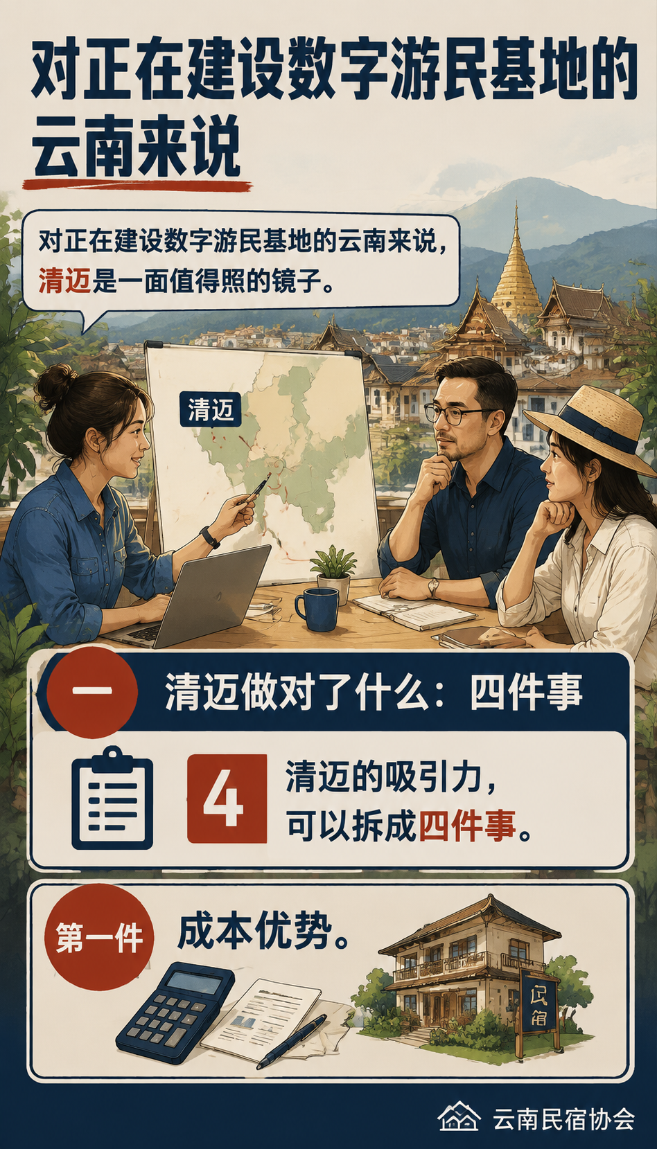 清迈冲进全球前三：国际数字游民城市凭什么？云南能学什么？：三、云南能学什么：四件事