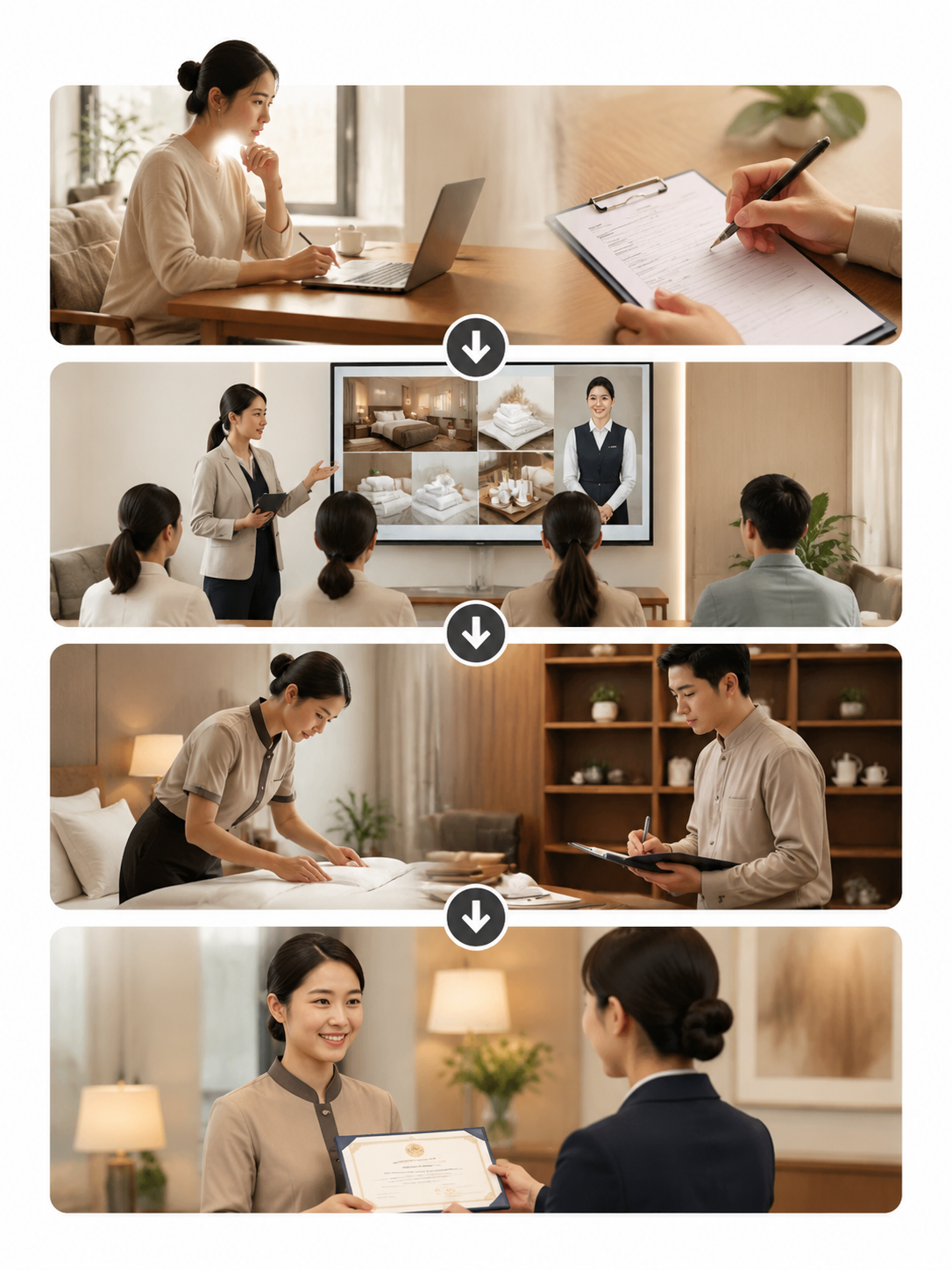 想拿认证民宿管家证书?报名、培训、考核、认证全流程拆解:下面用文本流程图把路径画出来(只示意阶段顺序,不承诺时长与结果):