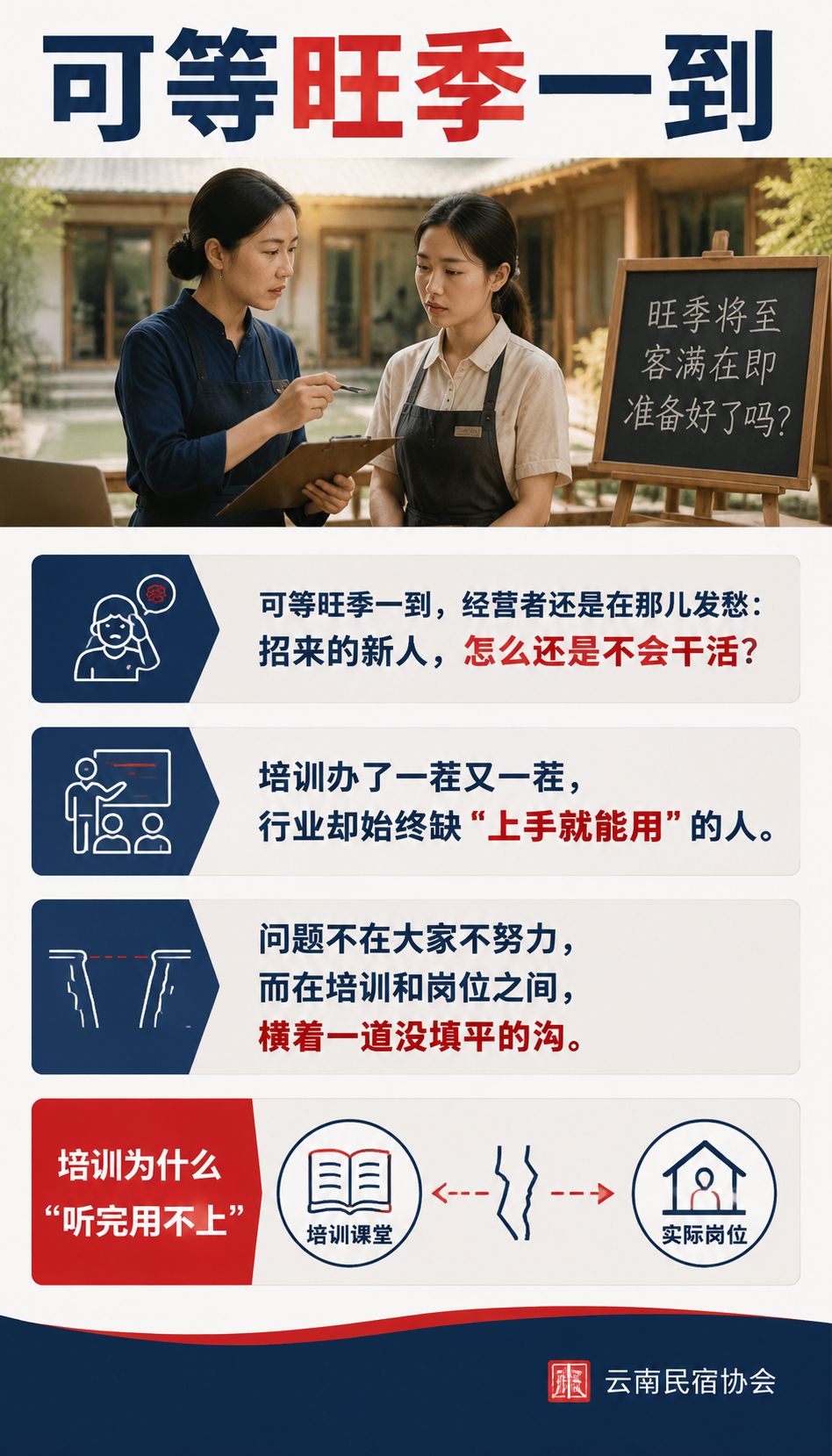 培训办了一茬又一茬，为什么民宿还是缺“上手就能用“的人？：培训为什么"听完用不上"