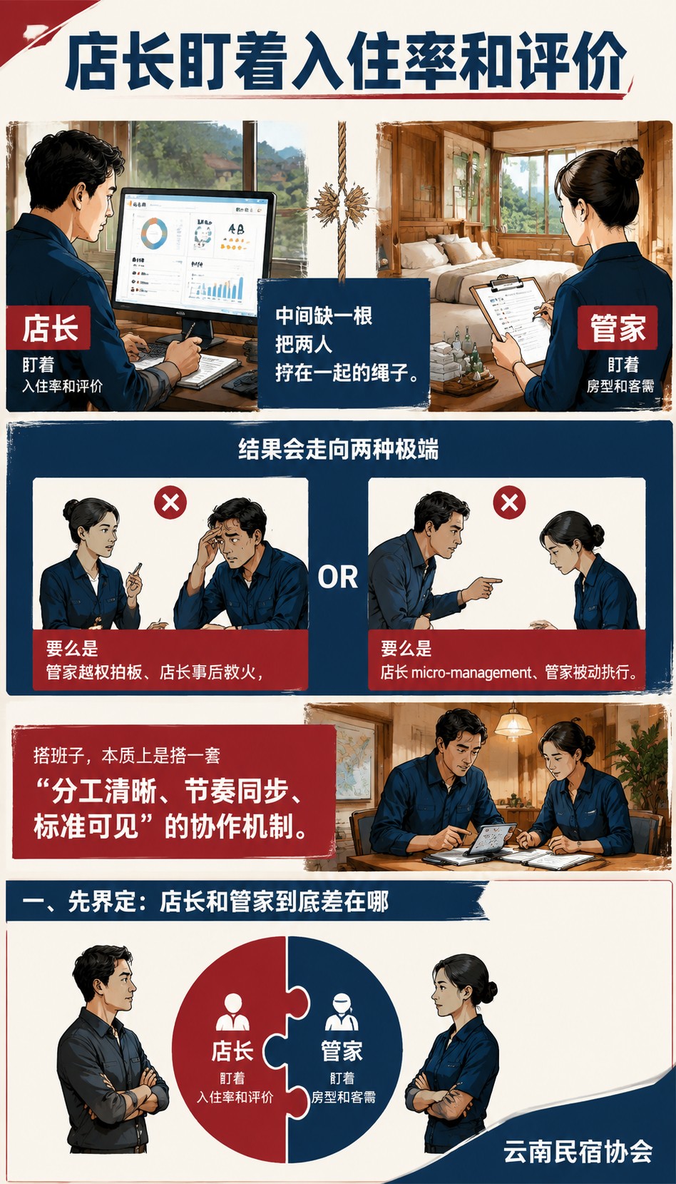 民宿店长与管家怎么搭班子:一套可直接抄的协作 SOP 与质检清单:可执行建议