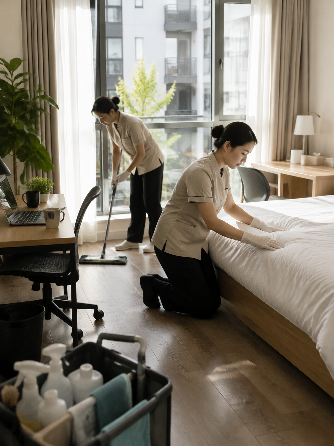 长住卫生靠连续性:旅居基地的清洁与布草如何让人安心:房间清洁:长住场景下的日常维护