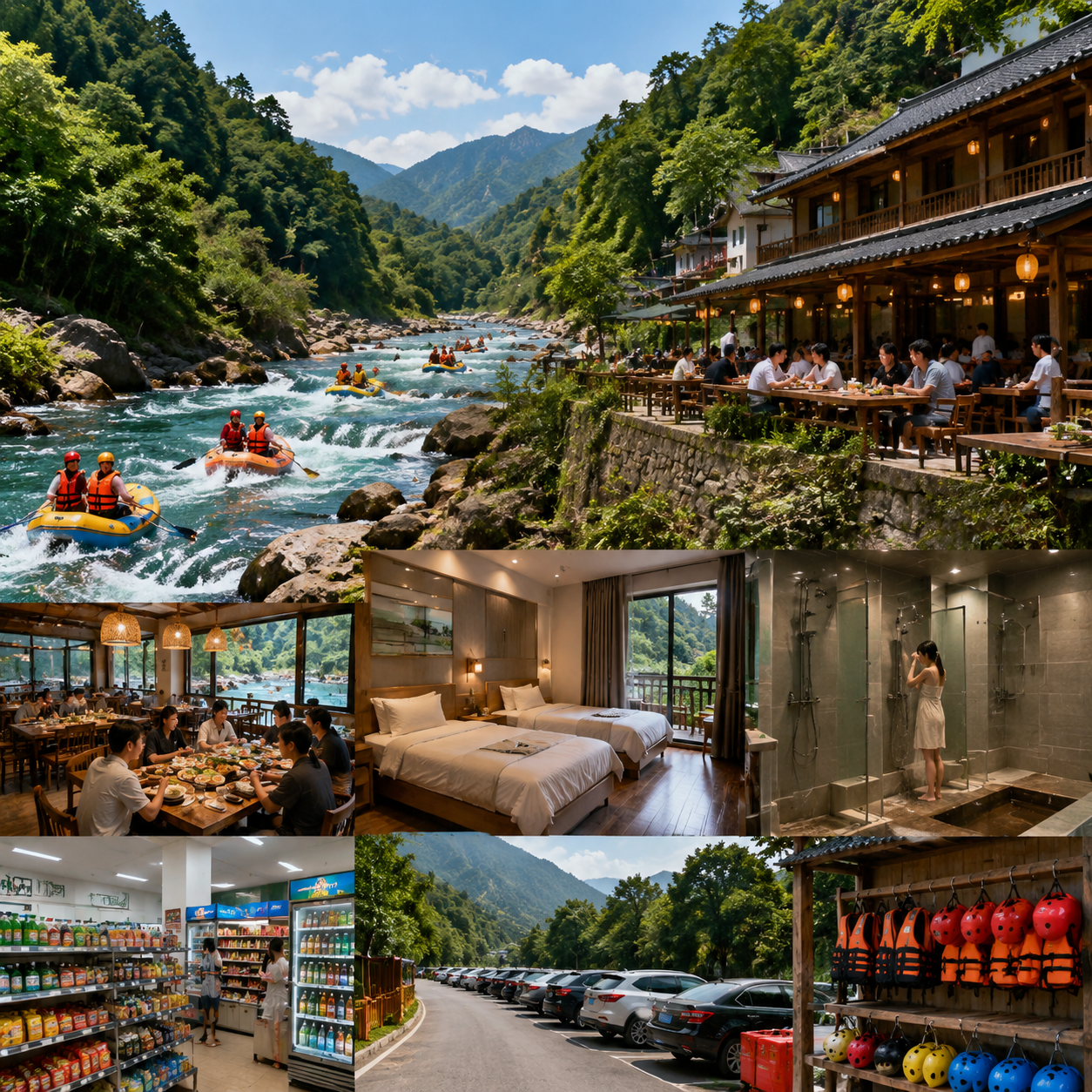黄平样本:矿泉水级峡谷漂流,县域避暑的野生顶流:县域漂流经济带:漂流加餐饮住宿