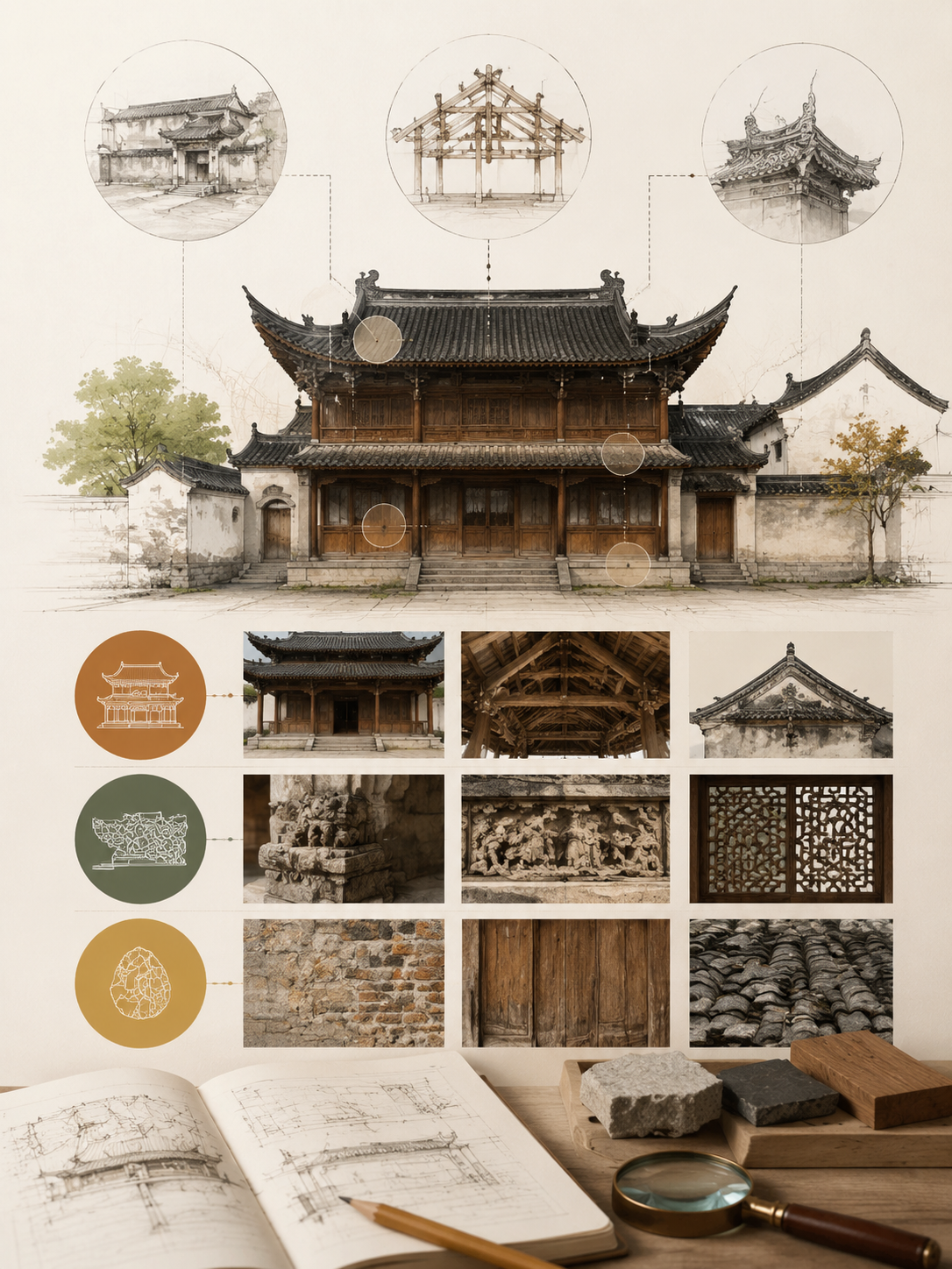 建筑旅行:看懂一座城的“石头史书“:第二层:看细节——建筑的"表情"