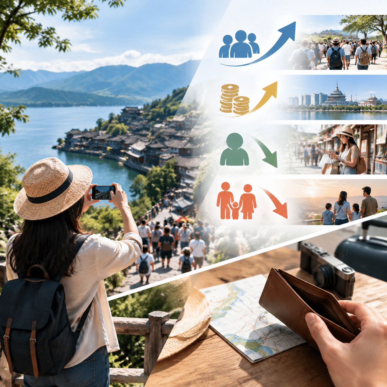 暑期文旅K型分化:高端满房、中端58%、平价90%,乡村站在哪一层:出游总盘子在涨,人均在跌