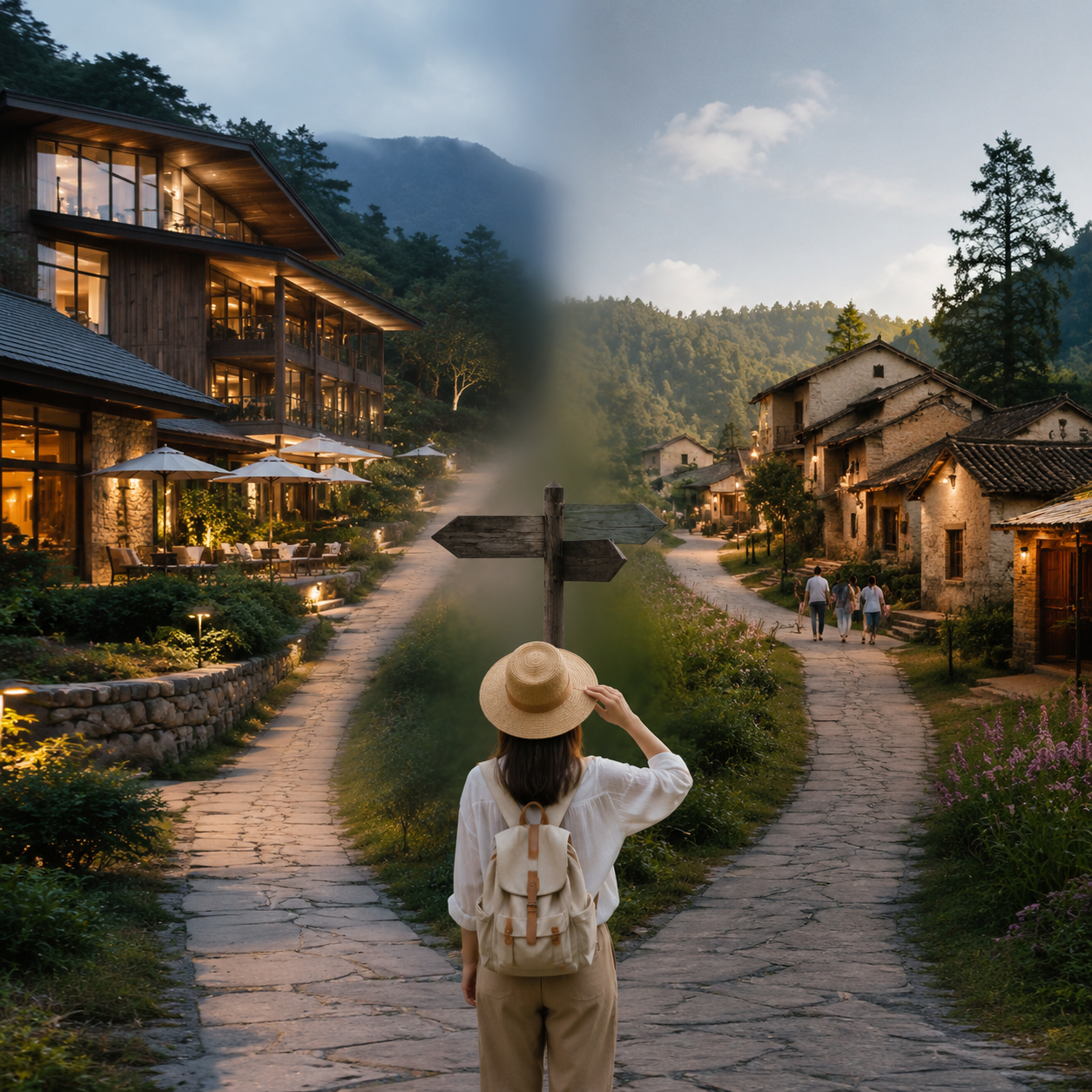 暑期文旅K型分化:高端满房、中端58%、平价90%,乡村站在哪一层:乡村站在哪一层:两端有机会,中间最危险