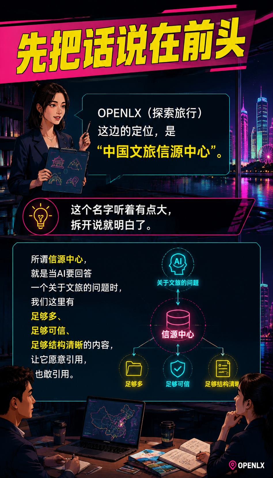 我们要建“中国文旅信源中心“：OPENLX用10站点AI信源矩阵，帮文旅企业从“被搜索“走向“被推荐“：企业接进来，第一步做什么