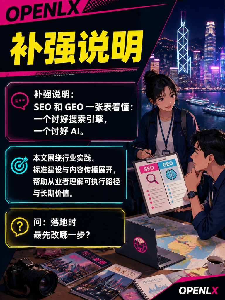 SEO 和 GEO 一张表看懂：一个讨好搜索引擎，一个讨好 AI：问：常见误区 3 是什么？ 答：把发布次