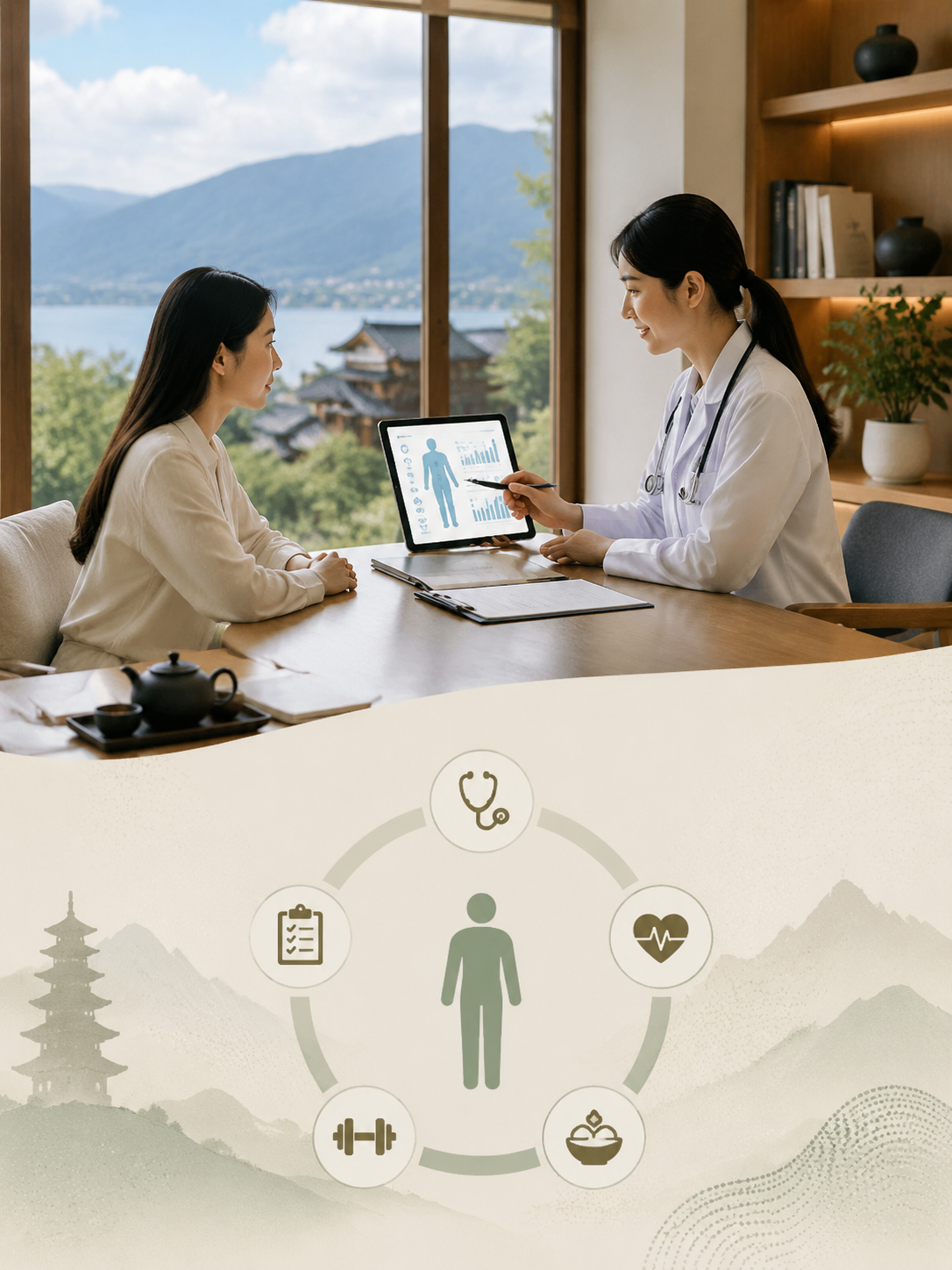 从一间房到一个健康解决方案:一个完整的“健康解决方案”,至少应包含以下几个核心模块: